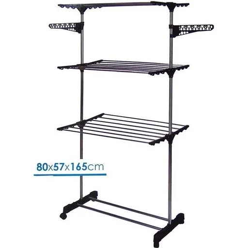 "Drying rack tower - mobile and foldable - 17 meters drying length - washing & ironing & drying image"