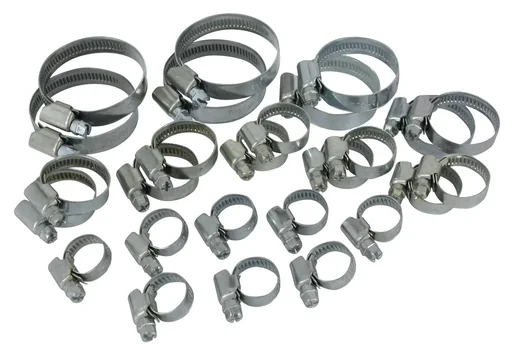 "Hose clamp set 26-piece, galvanized W1 image"