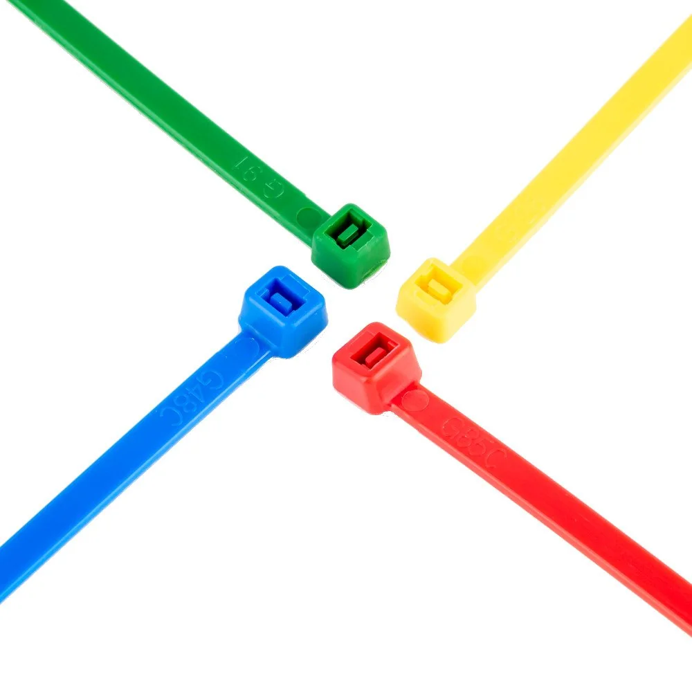 "Colored Cable Ties Set, 100 Pieces, 200mm, Nylon Zip Ties image"