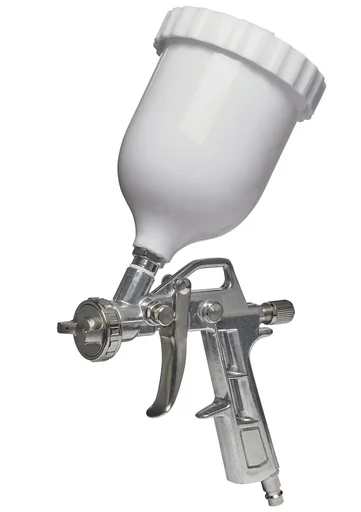 "Paint spray gun, gravity feed cup image"