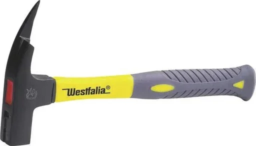 "Roofing hammer with fiberglass handle, unbreakable image"