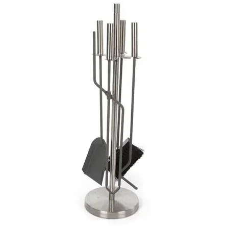 "Fireplace tools - 4 pieces - stainless steel - 63 cm image"