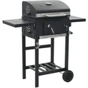 Charcoal grill with lower shelf black