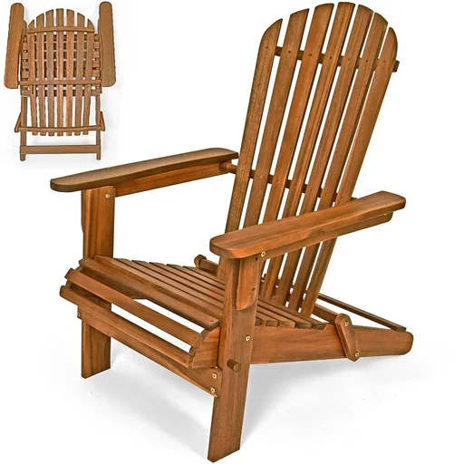 "Adirondack garden chair / deck chair - acacia wood - foldable image"