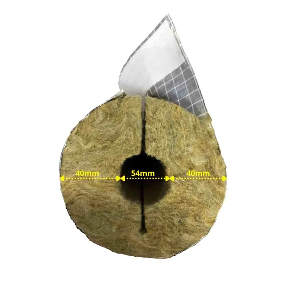 "Rockwool Pipe Insulation with Aluminum Foil, 54mm, 40mm Thick, 1m image"