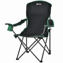 Camping chair with cup holder black, green