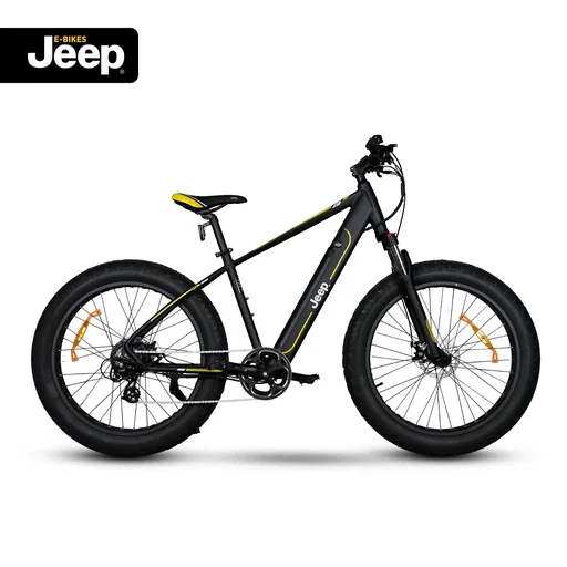 "Unisex Mountain FAT E-Bike, 26 inches, frame size 48 cm, 7-speed derailleur, black, MHFR 7100 image"