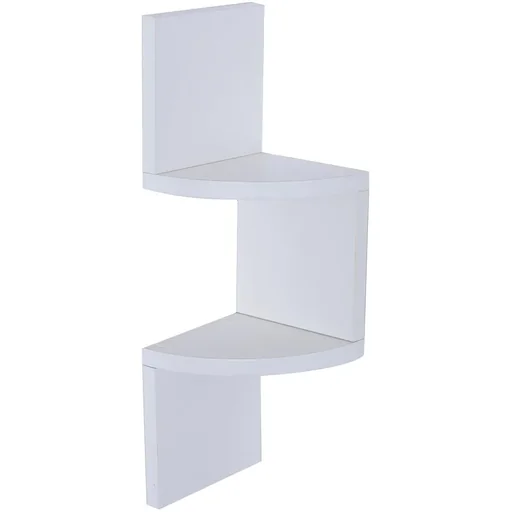 "Wall shelf corner shelf zigzag shelf white image"