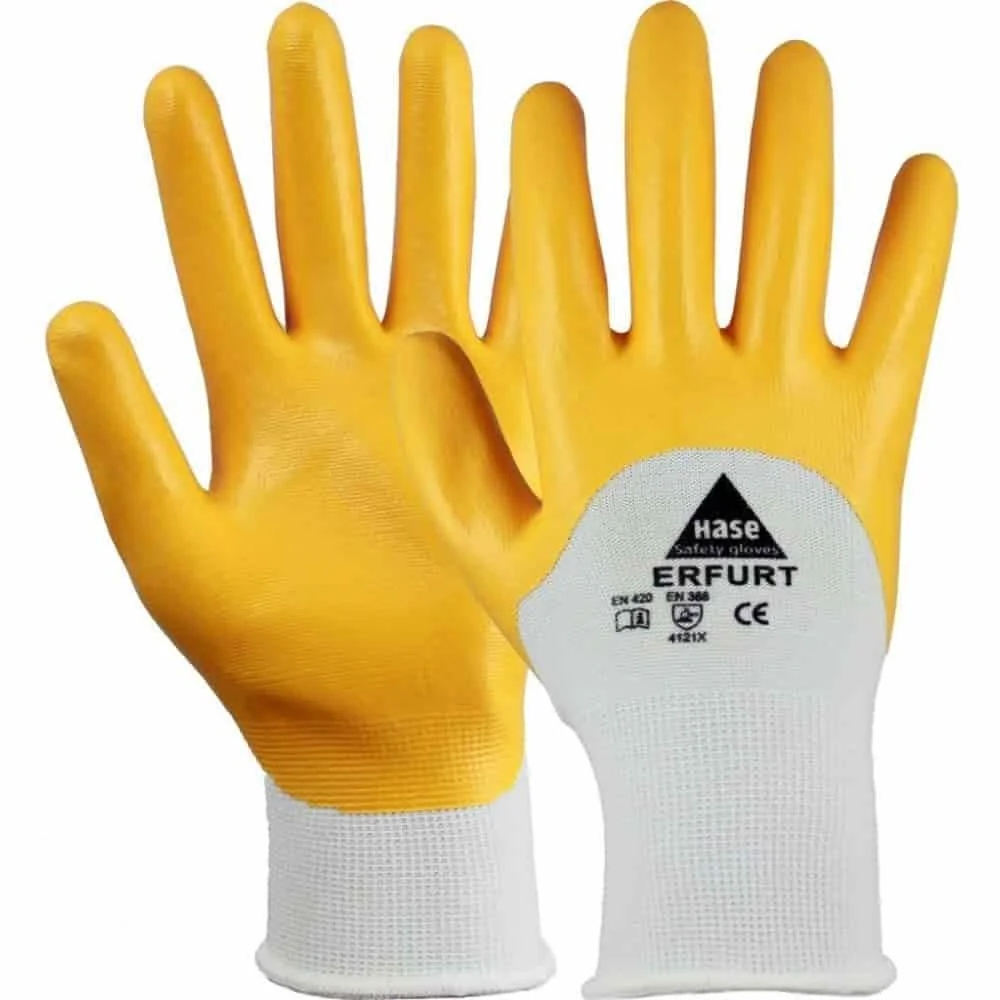 "Nitrile Work Gloves, Size 9, Yellow, Erfurt image"