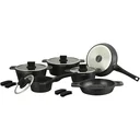 14-piece cookware set - 4 removable handles - Black