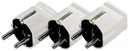 Safety plug 10 A, 250 V, white - 3 pieces made of plastic