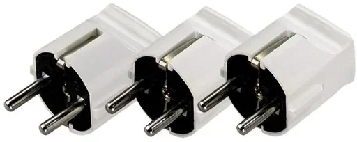 "Safety plug 10 A, 250 V, white - 3 pieces made of plastic image"
