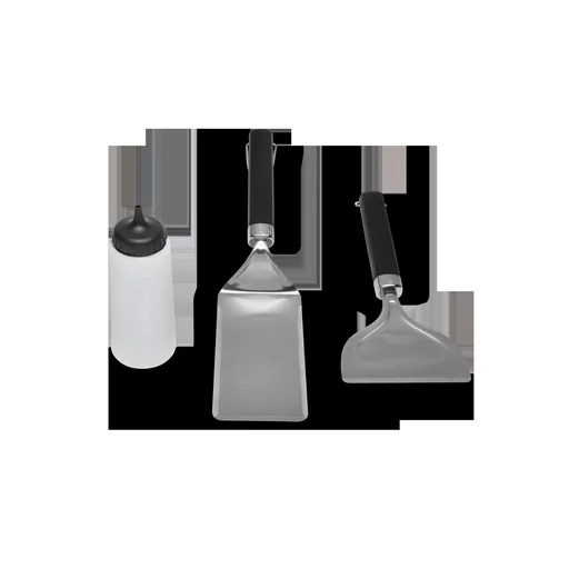"Grill plate accessory set - 3-piece consisting of grill plate/ turner/ scraper/ squeeze bottle image"