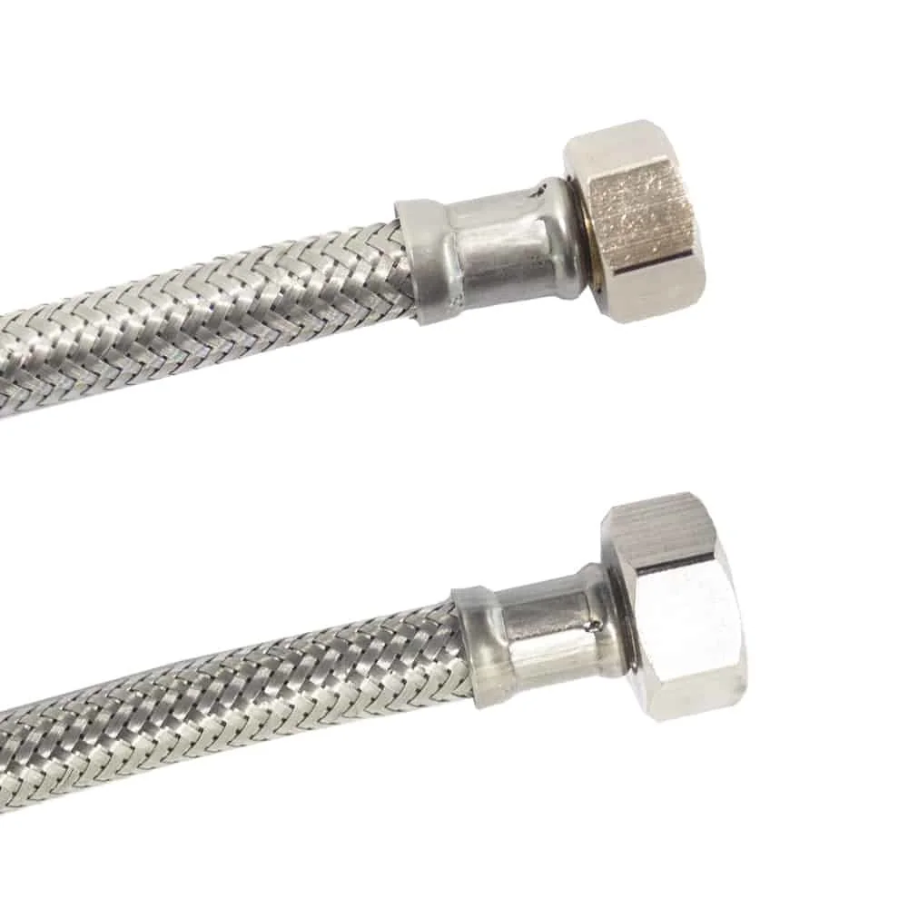 "Stainless Steel Braided Hose, DN8, 3/8" x 1/2", 1500mm Flexible Water Hose image"