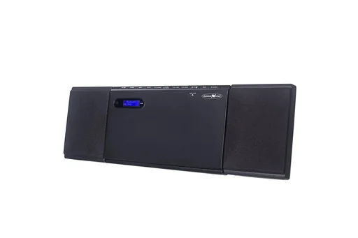 "Vertical system DAB+, FM radio, CD, USB, Auxin, wall-mountable, black image"