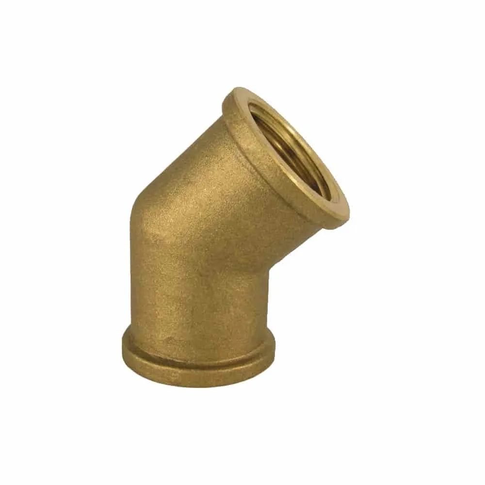 "Brass 45 Degree Elbow Fitting, 3/4 Inch Female Threaded image"