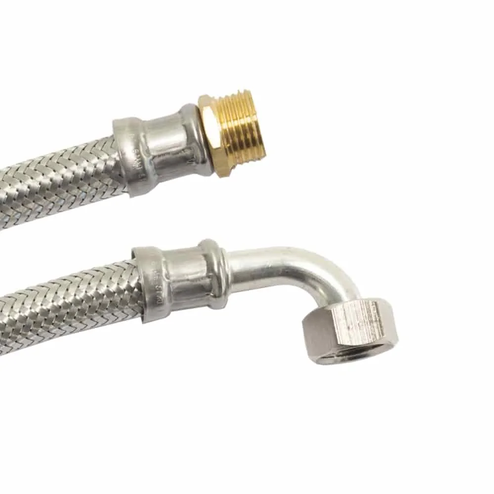 "1/2 Inch Stainless Steel Flexible Hose, DVGW Certified, 300mm image"