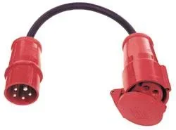 "CEE adapter cable with CEE plug 5POL 16 to CEE coupling 32A image"