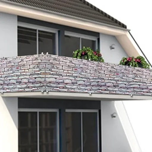 "Privacy screen for balcony/garden fence stone look 5m image"