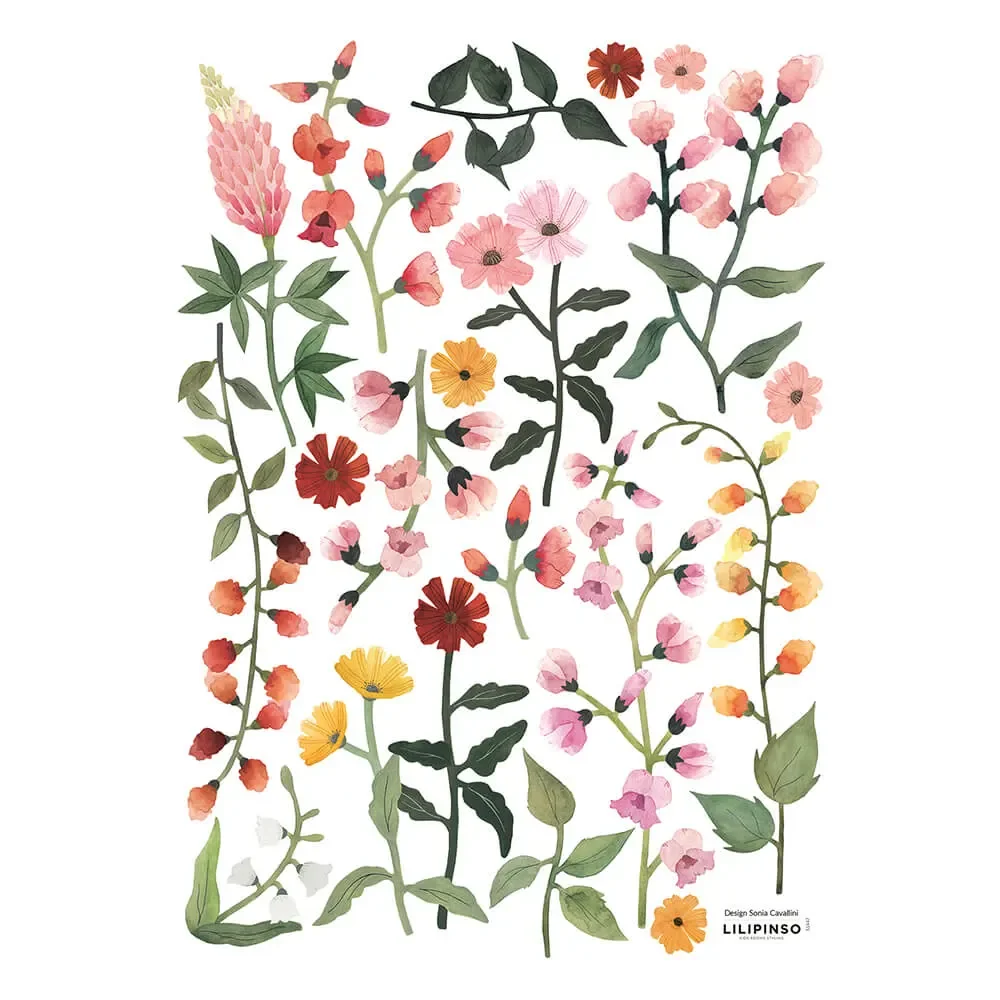 "Lilipinso Wall Sticker A3 colorful flower range image"