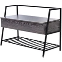 Shoe rack with 2 storage compartments