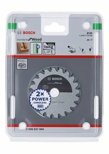 "Circular saw blade for cordless saws, Standard for Wood, 85 x 1.1/0.7 x 15 mm image"