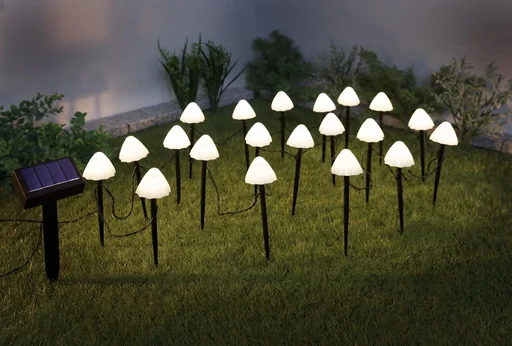 "Solar light chain "Mushroom", with 20 warm white LEDs image"