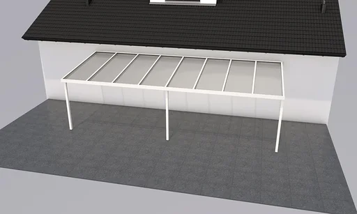 "Patio roof Premium, white, 8125 x 3060 mm - Acrylic multi-wall sheets 16 mm, bronze image"