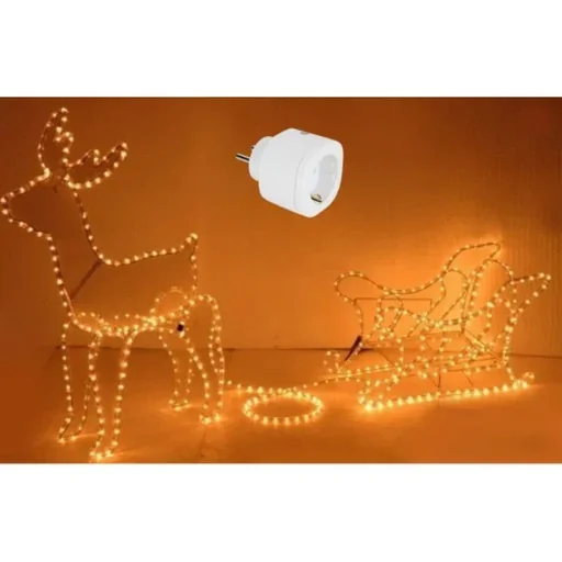 "Nampook Reindeer with Sleigh - Christmas Lights - WITH Perel Smart Home Wifi Plug for Indoors - For Android & IOS image"