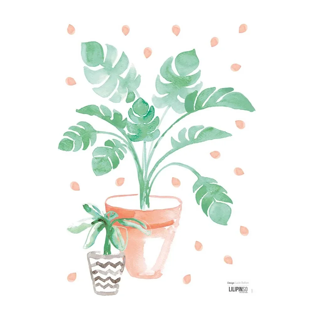 "Lilipinso Wall Sticker A3 two flower pots image"