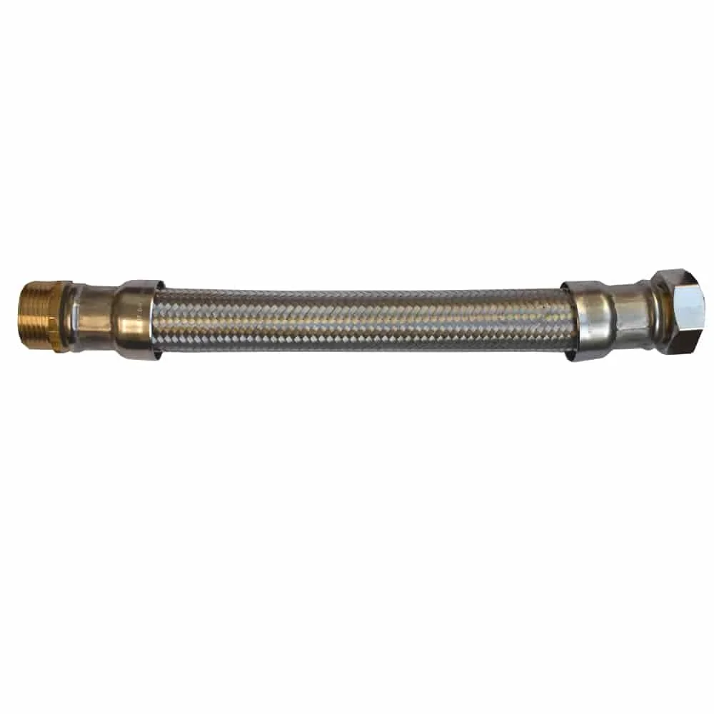 "DN25 Stainless Steel Braided Hose, 1 Inch Flexible Water Hose, 800mm, DVGW Certified image"