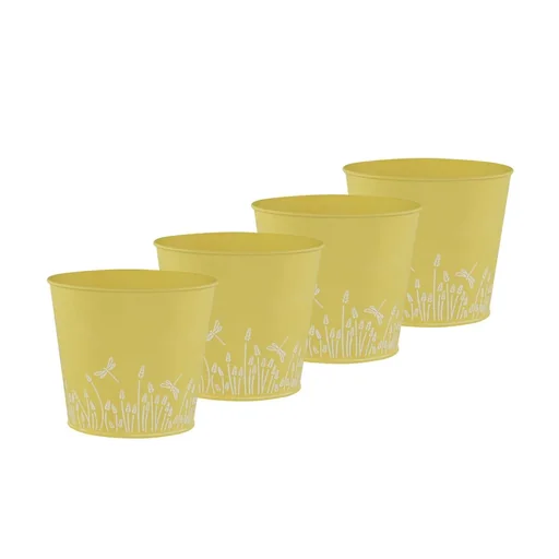 "Metal planter in grey, set of 3 image"