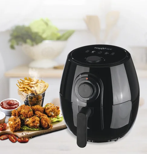 "XL hot air fryer 4 liters, 1400 watts, black image"