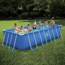 Above ground pool, swimming pool, complete set, with filter pump 12 Volt, 4.88 x 2.44 x 1.07 m, ladder, pool cover, groundsheet