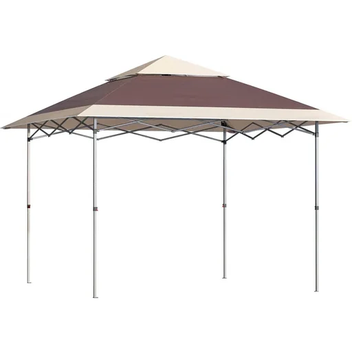 "Foldable Gazebo - Pavilion with Roll Bag - 3.6 x 3.6 m - Brown/Khaki image"
