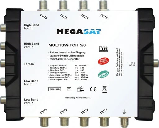"Multiswitch 17/16, Profiline - Suitable for 4 satellites up to 16 participants image"