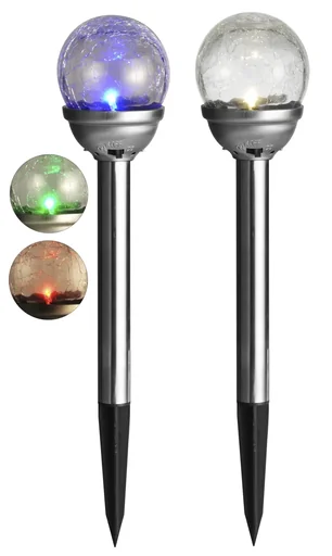 "LED solar lamp with glass ball image"
