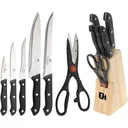 7-piece knife set in a knife block/