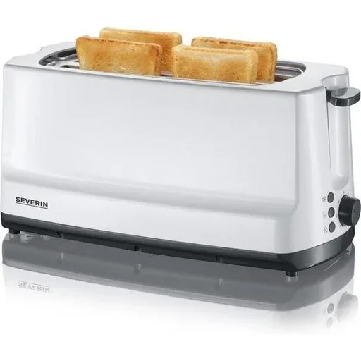 "Long slot toaster - suitable for 4 slices of bread - 1400 watts - silver image"