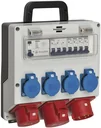 Wall distributor 32A 4x 230V Schuko, 1xCEE 400V/16A + 32A