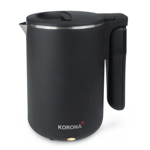 "Travel kettle 0.6 liters, double-walled, cordless, black, 800 watts image"