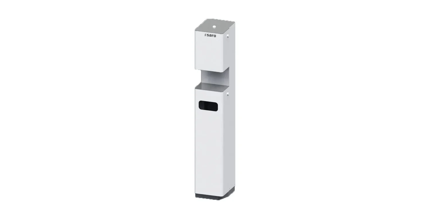 "Saro Hand sanitiser dispenser with Sensor - Stand model, CA image"