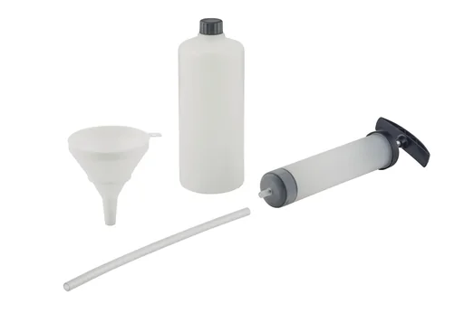 "Engine oil service kit (3-piece with suction pump, container and funnel) image"