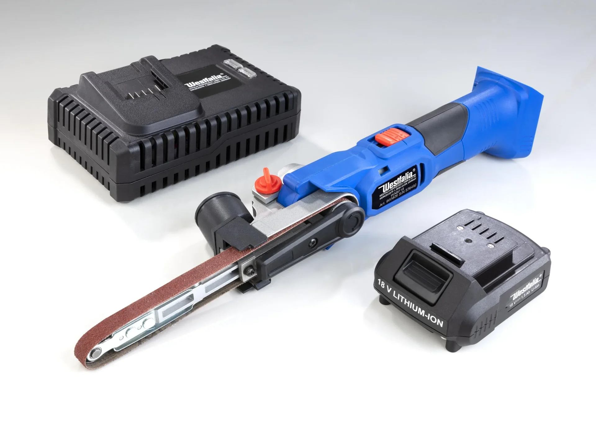 "Cordless band file WABF18 18V Li-Ion set with battery and charger image"