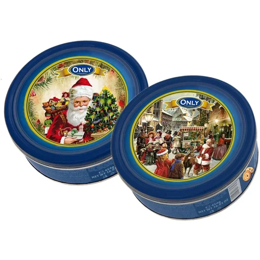 "Only Butter Biscuits Christmas Tin Mixed Box - Nostalgic 454g image"