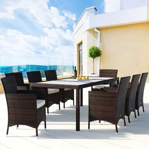 "Garden set polyrattan set 17 - stackable Bali brown image"