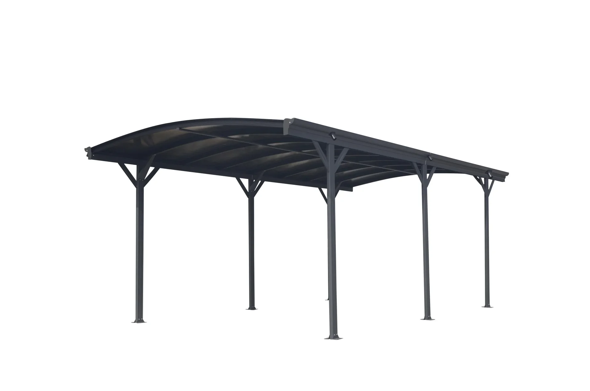 "Aluminum round arch carport and roofing anthracite, 505x300x220 cm image"