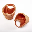 Plant pot for downpipe/gutter, terracotta, 3 pieces