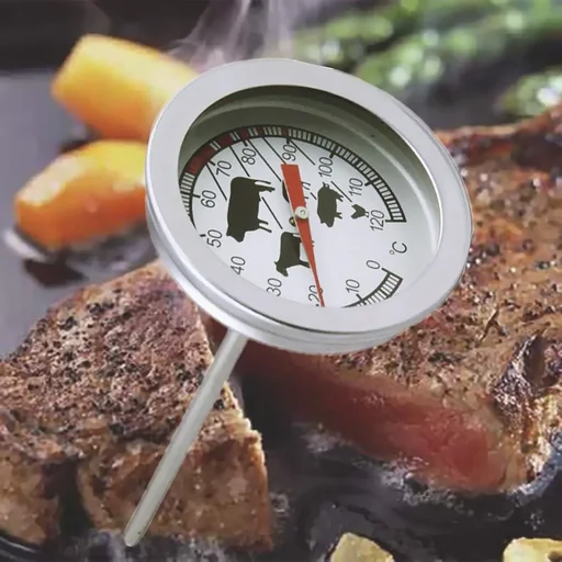 "Roasting thermometer 0-120°C stainless steel image"