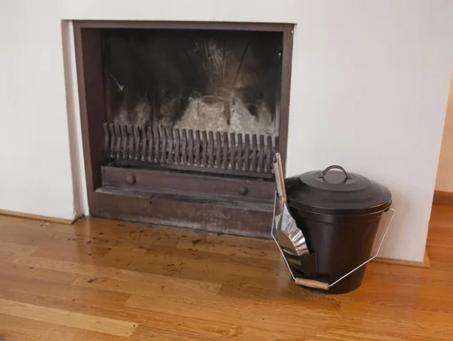 "Ash bucket with shovel image"